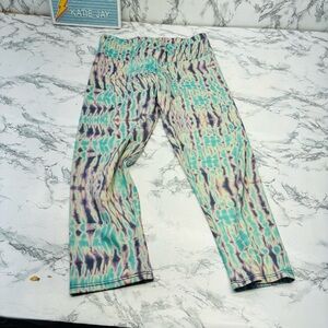 Closet Tie-Dye Cropped Leggings in Mint, Lavender & Cream Size Small